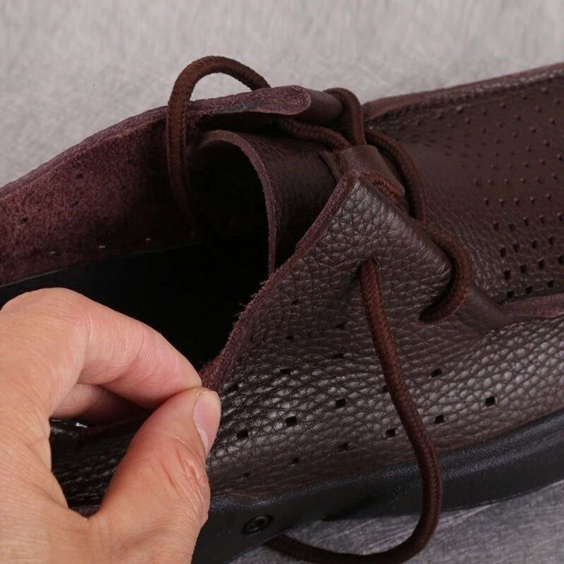 Hollow Breathable Business Casual Shoes - Ventilated Dress Shoes for Men