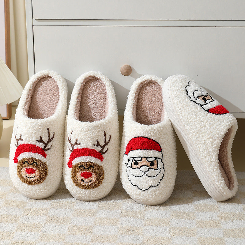Unisex Christmas Santa Claus Slippers - Warm Winter Home Shoes