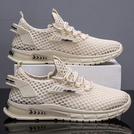 Men's Fashion Mesh Sneakers - Breathable Mid-Top Casual Shoes