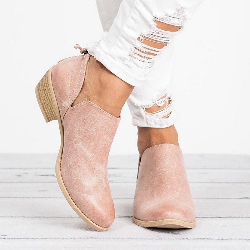 Women's Retro High Heel Ankle Boots - Autumn Fashion Booties