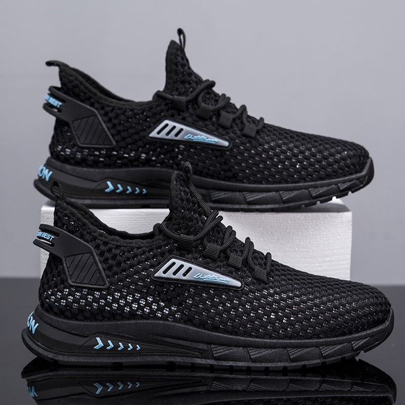 Men's Fashion Mesh Sneakers - Breathable Mid-Top Casual Shoes