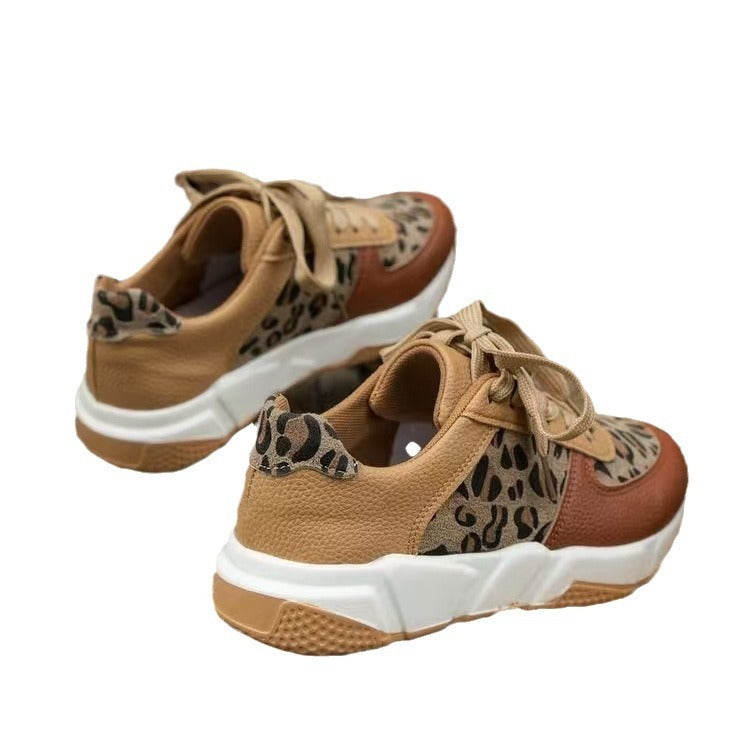 Women's Camouflage Platform Sneakers - Thick Bottom Lace-Up Shoes