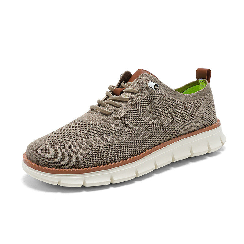 Men's Knitted Lace-Up Casual Shoes - Brogues Style Breathable Sneakers
