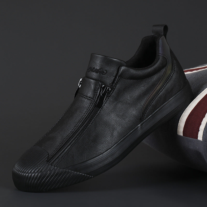 Double Zipper Board Shoes - Casual Skate Sneakers for Men