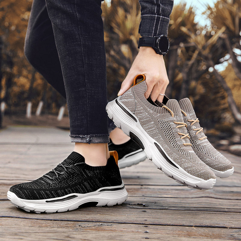 Men's Flyknit Mesh Sneakers - Comfortable Shoes for Active Adults