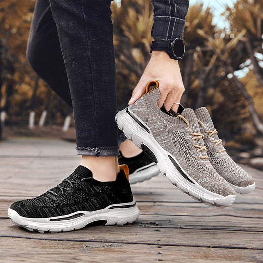 Men's Flyknit Mesh Sneakers - Comfortable Shoes for Active Adults