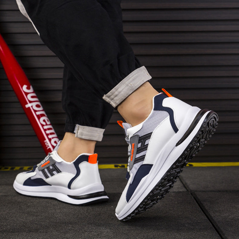 White Sports Sneakers - Running Walking Athletic Shoes for Men