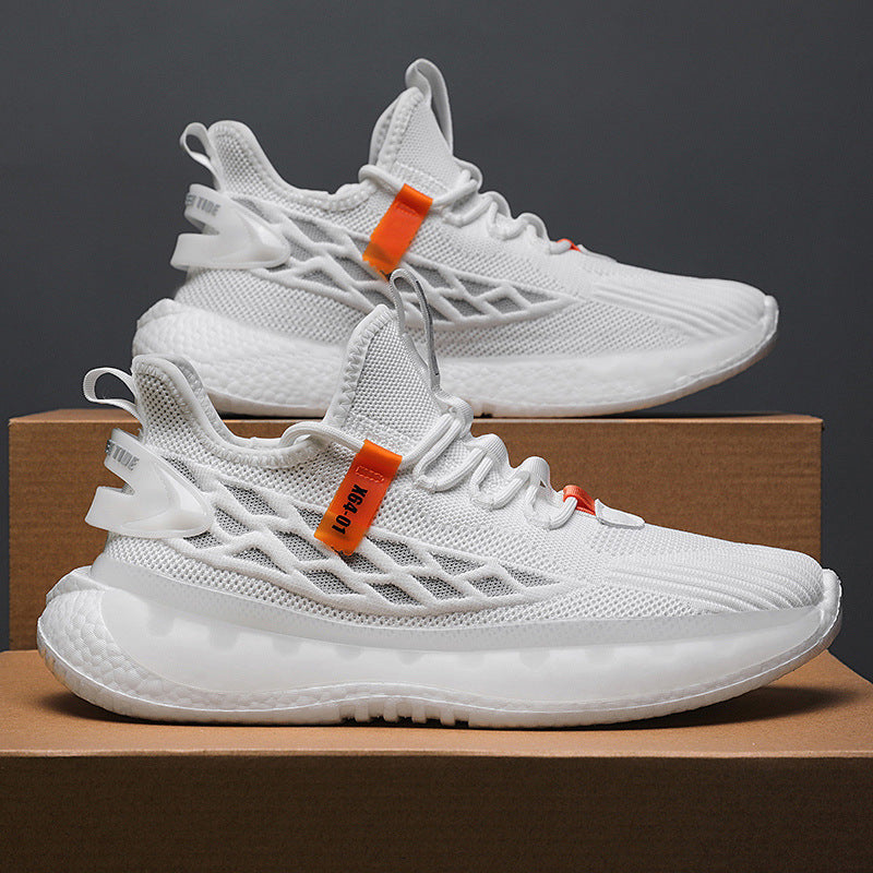 Mesh Lace-Up Running Sneakers - Breathable Athletic Shoes for Men
