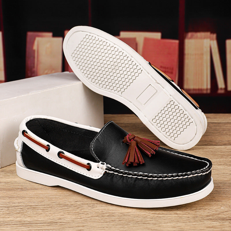 Men's Plus Size Leather Boat Shoes