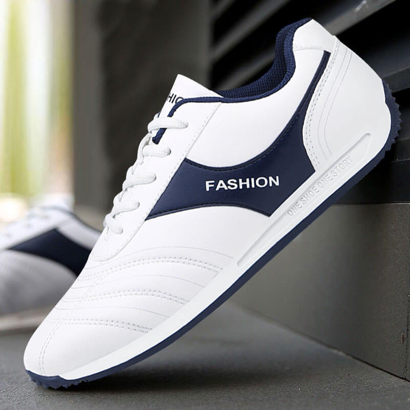 Casual White Skate Shoes - Wear-Resistant Social Sneakers for Men