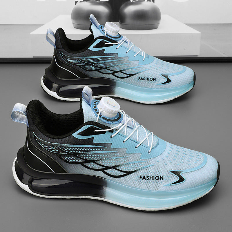 Rotating Button Running Sneakers - Innovative Athletic Footwear