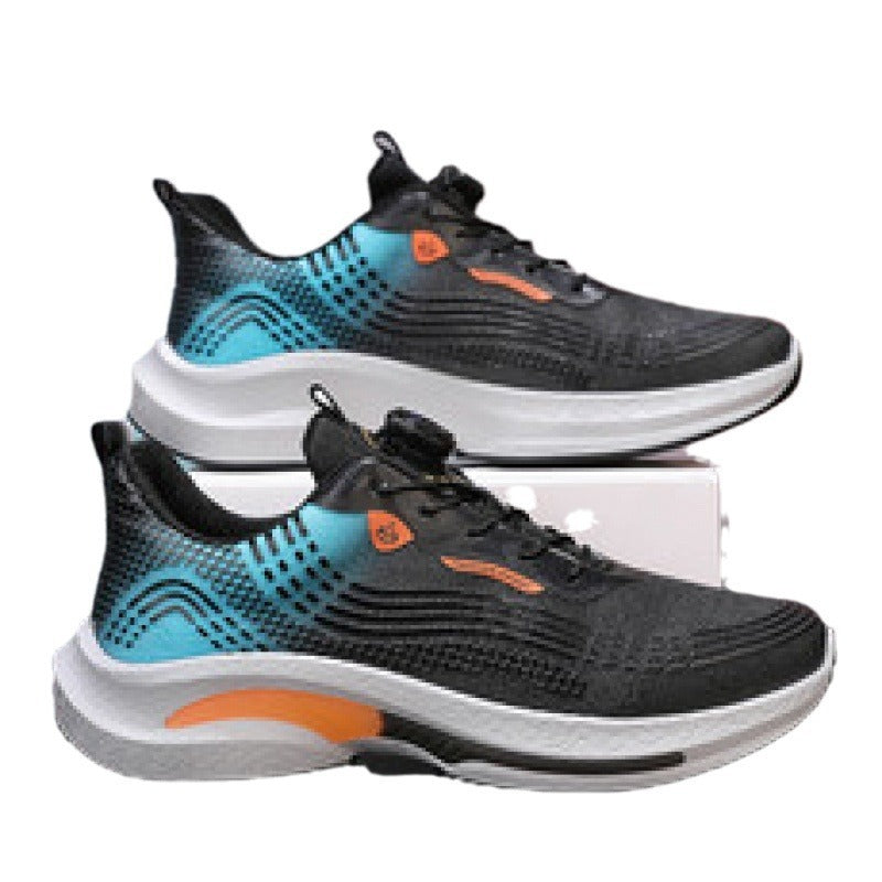 Fashionable Mesh Rotating Buckle Sneakers - Breathable Men's Athletic Shoes