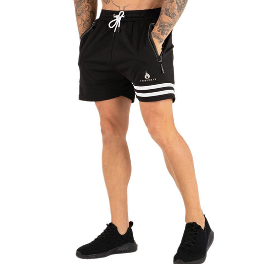 Men's Quick-Drying Slim Fit Running Shorts - Unilateral Striped Sports Shorts
