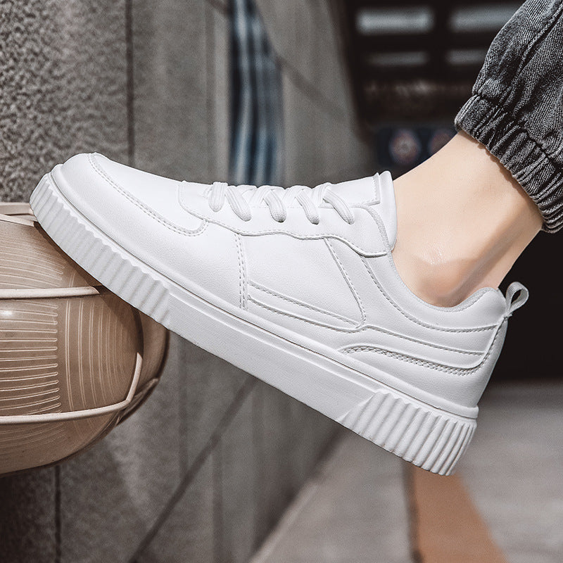 Women's Korean Style Platform Sneakers - Trendy All-Match White Shoes