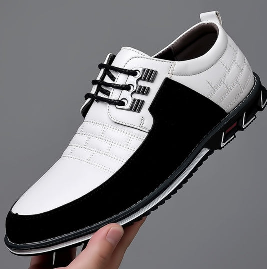 Men's British Style Casual Leather Shoes - Classic Dress Oxfords