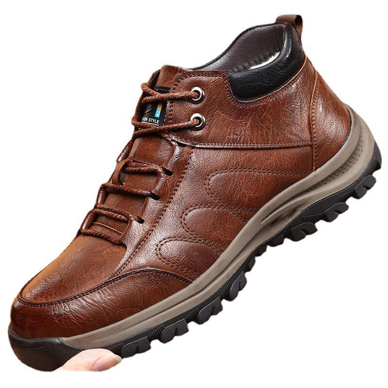 Men's Casual Leather Travel Shoes - Simple Outdoor Walking Footwear