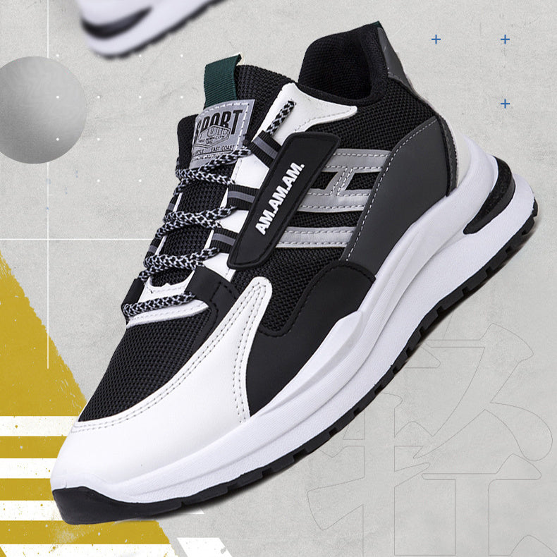 White Sports Sneakers - Running Walking Athletic Shoes for Men