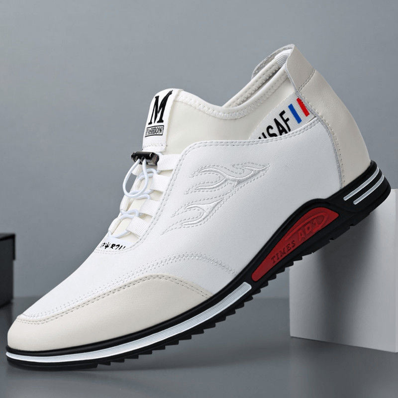Men's High-Top Leather Sneakers - Comfortable Premium Shoes