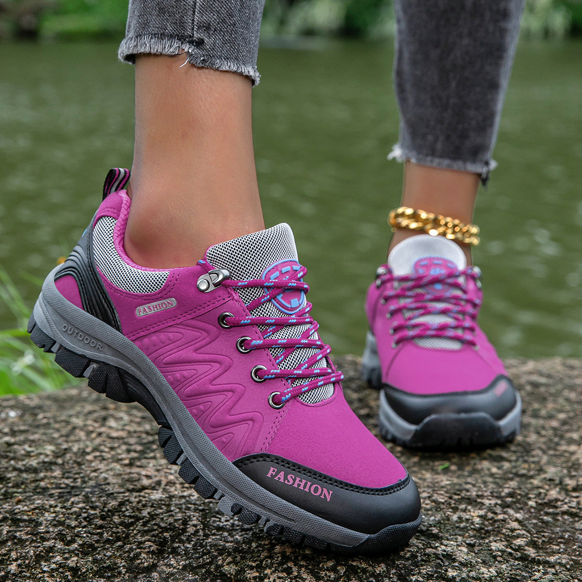 Women's Leather Platform Sneakers - Breathable Lightweight Casual Shoes
