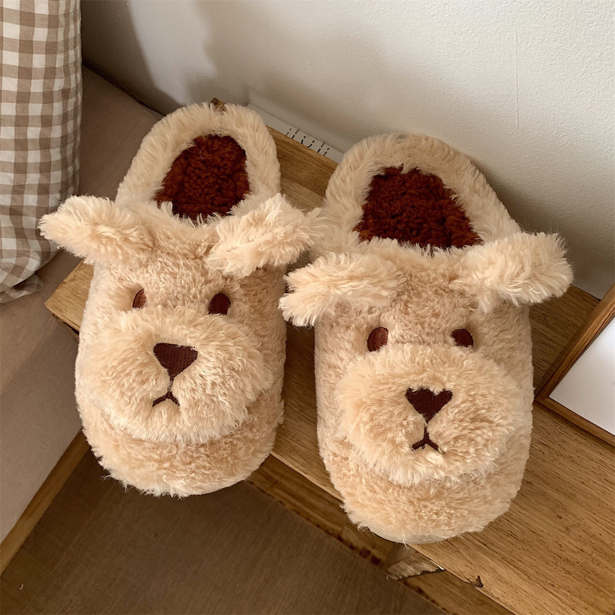Women's Cartoon Plush Cotton Slippers - Warm Soft-Soled House Shoes