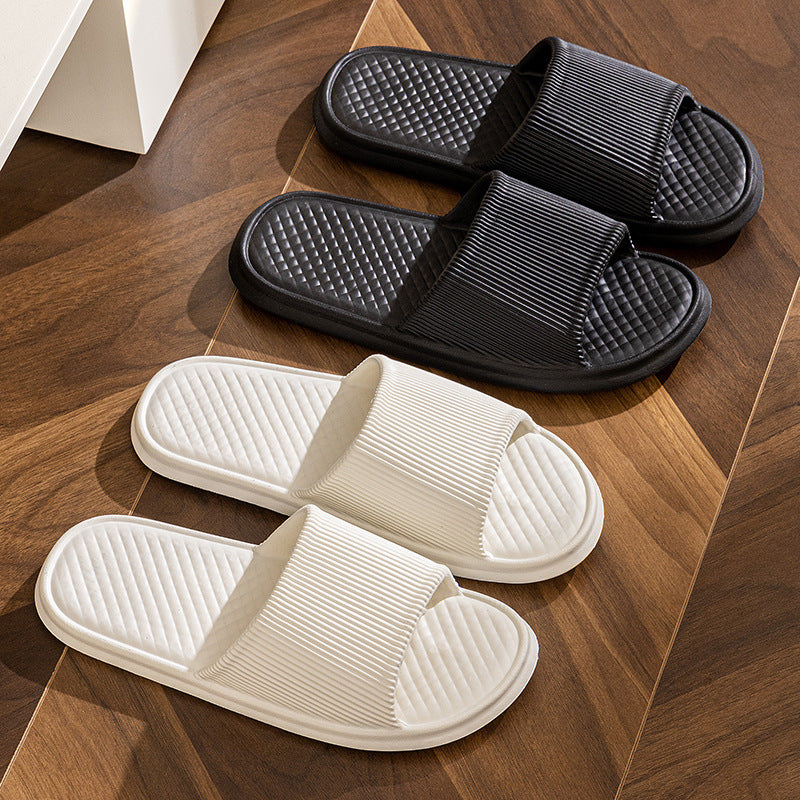 Unisex Summer Indoor Slippers - Rhombus Striped Non-Slip House Shoes