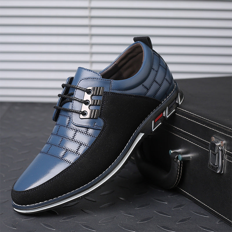 Premium Leather Casual Shoes Men Size 48 - Lace Up Dress Shoes