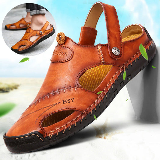 Men's Closed Toe Sandals - Adjustable Summer Beach Shoes