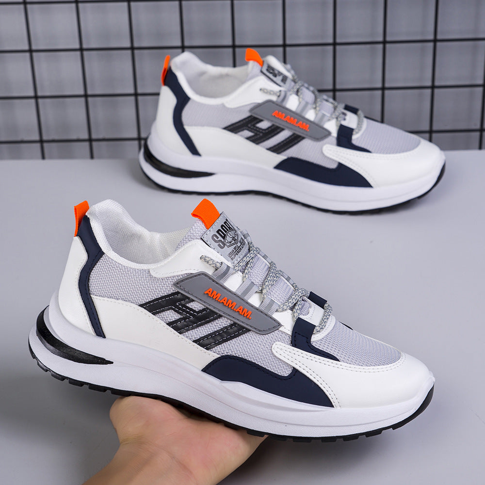 White Sports Sneakers - Running Walking Athletic Shoes for Men