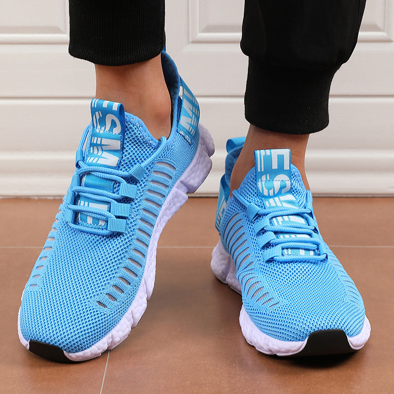 Couple's Breathable Running Sneakers - Hollow Design Casual Athletic Shoes