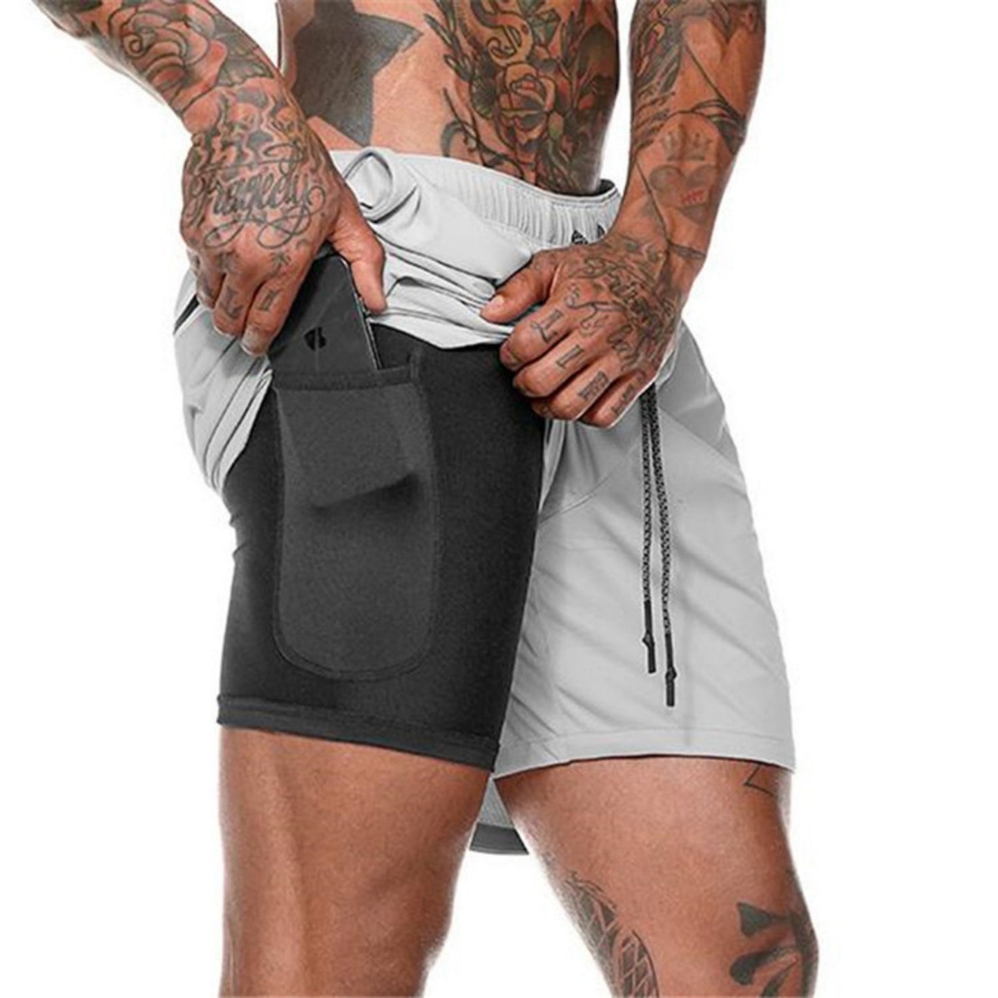 Men's Running Straight Leg Board Shorts - Lightweight Athletic Beach Shorts