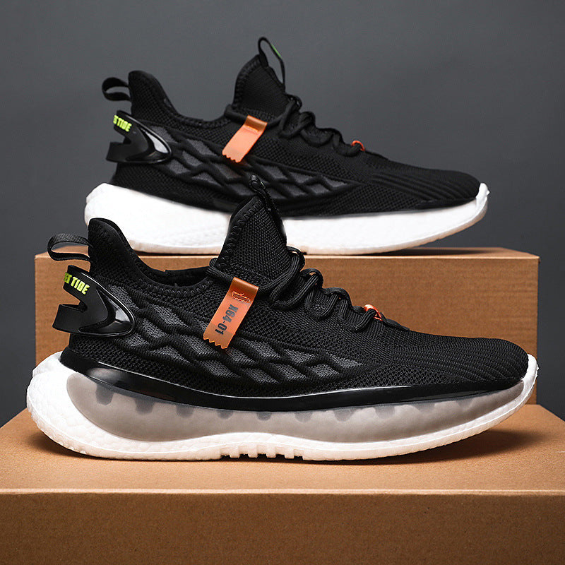 Mesh Lace-Up Running Sneakers - Breathable Athletic Shoes for Men