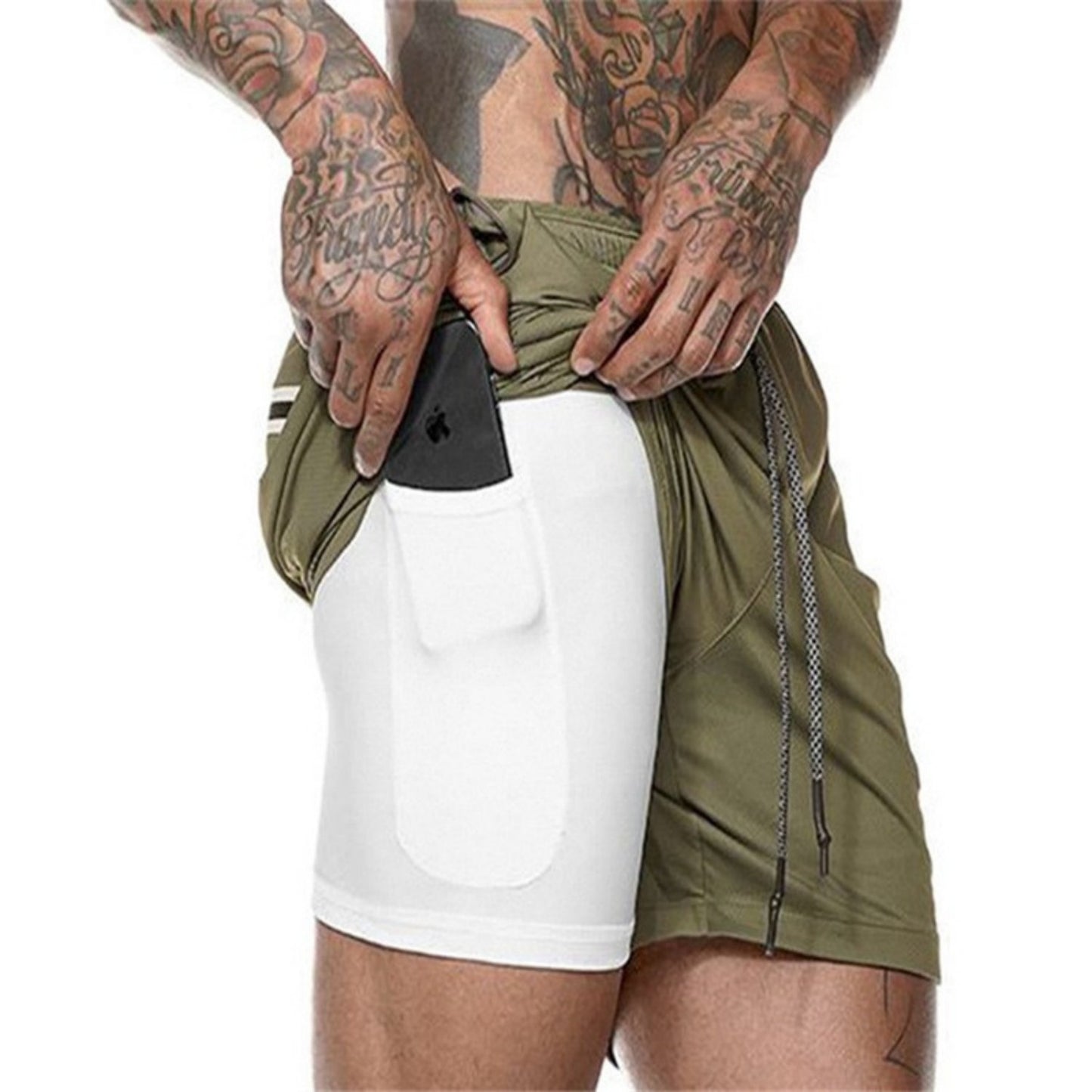 Men's Running Straight Leg Board Shorts - Lightweight Athletic Beach Shorts