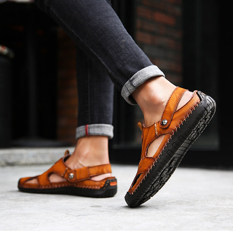 Men's Closed Toe Sandals - Adjustable Summer Beach Shoes