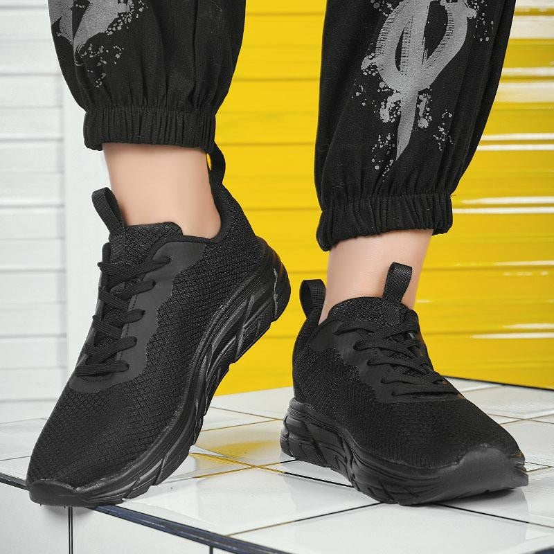Men's Travel Platform Sneakers - Breathable Mesh Athletic Shoes