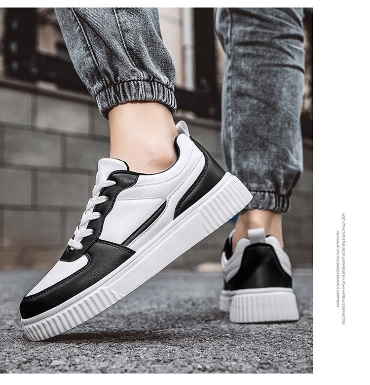 Women's Korean Style Platform Sneakers - Trendy All-Match White Shoes