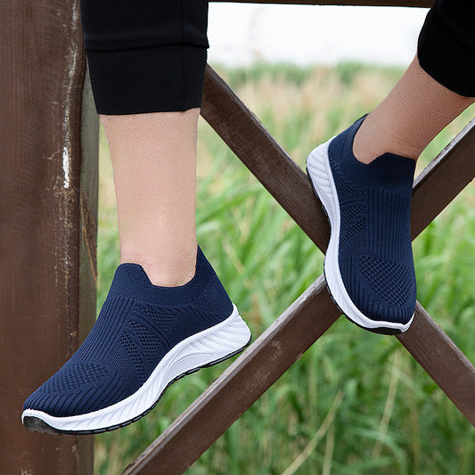 Flyknit Mesh Sneakers - Breathable Soft Sole Athletic Shoes