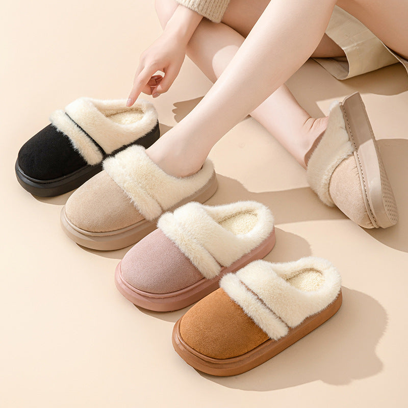 Women's Warm Cotton Slippers - Plus-Velvet Winter House Shoes