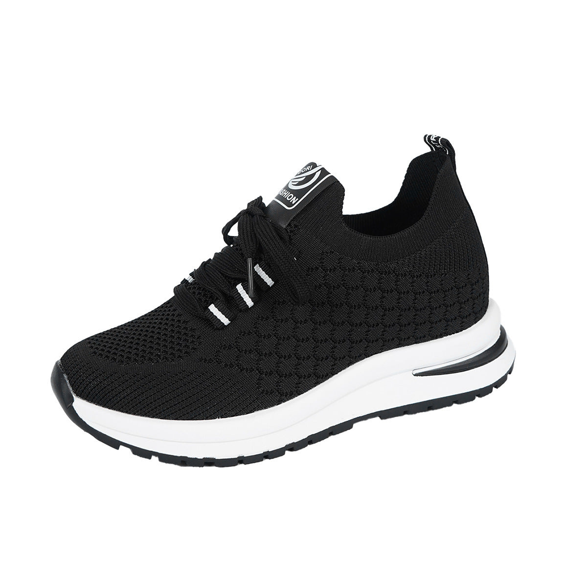 Women's Plus Size Platform Sneakers - Casual Lace-Up Mesh Athletic Shoes