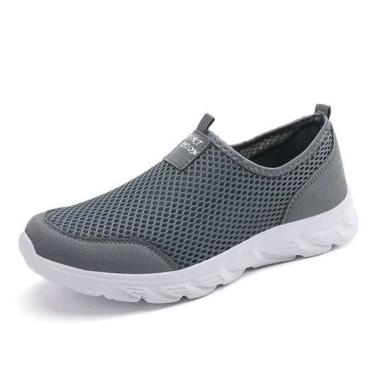 Large Size Mesh Casual Sneakers - Low-Top Comfortable Shoes