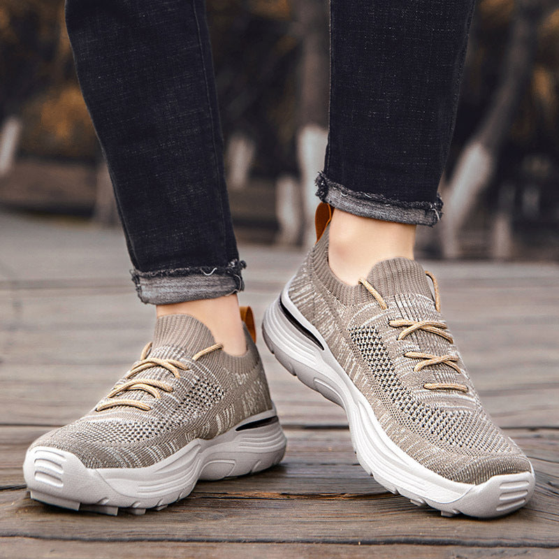 Men's Flyknit Mesh Sneakers - Comfortable Shoes for Active Adults