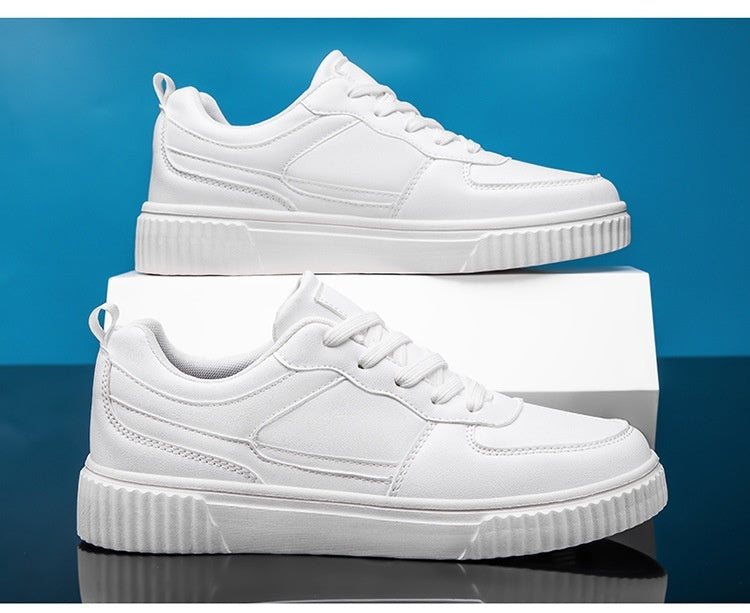 Women's Korean Style Platform Sneakers - Trendy All-Match White Shoes