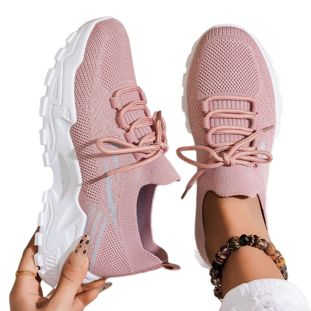 Women's Lightweight Sports Shoes - Stylish Soft Bottom Sneakers