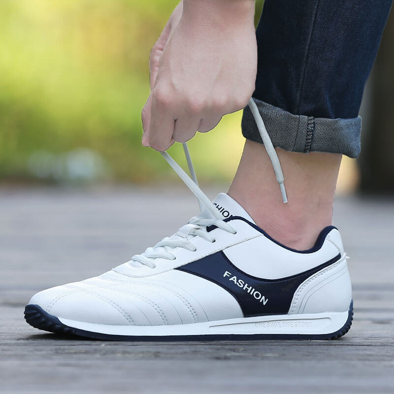 Casual White Skate Shoes - Wear-Resistant Social Sneakers for Men