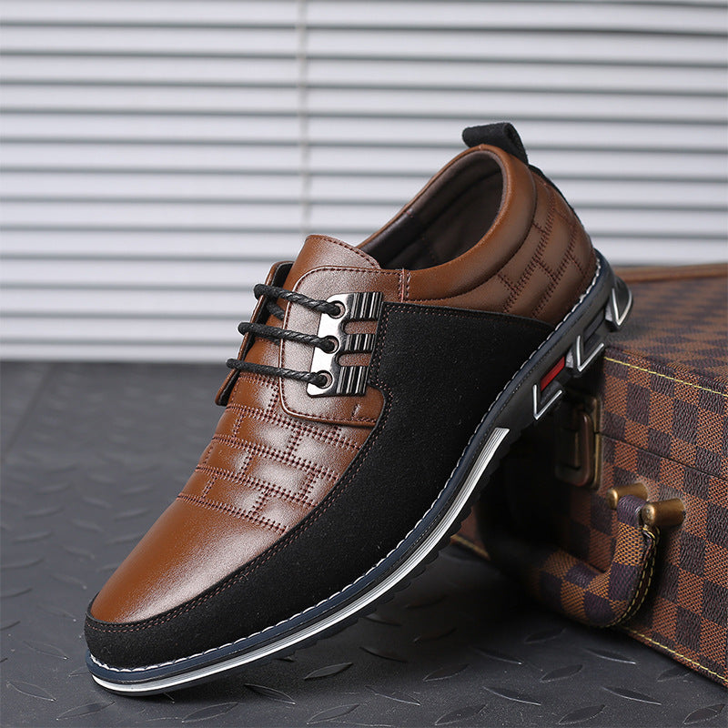 Premium Leather Casual Shoes Men Size 48 - Lace Up Dress Shoes