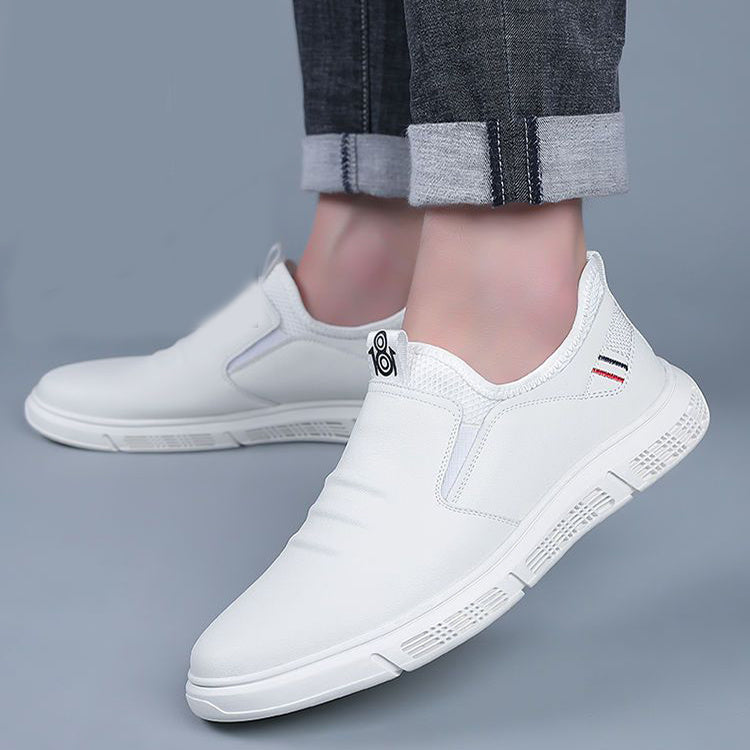 Black White Flat Walking Shoes - Casual Sneakers for Men