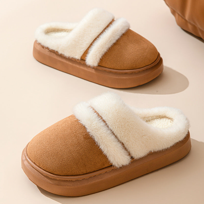 Women's Warm Cotton Slippers - Plus-Velvet Winter House Shoes