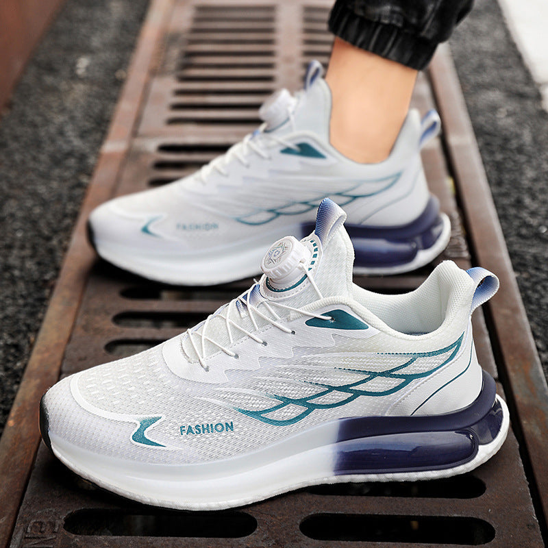 Rotating Button Running Sneakers - Innovative Athletic Footwear