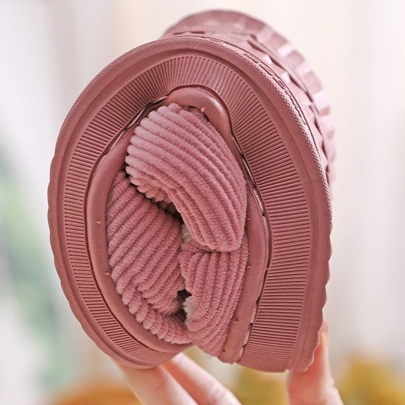 Indoor Corduroy Slippers - Warm Plush Anti-Slip Bedroom Shoes for Autumn & Winter