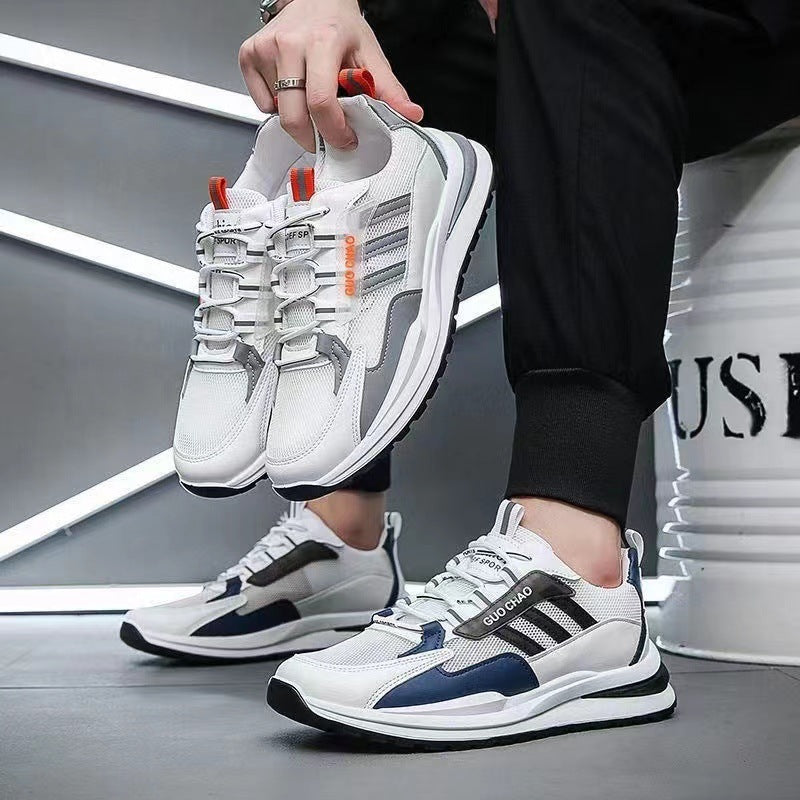 Men's Mesh Running Sneakers - Breathable Lace-Up Athletic Shoes