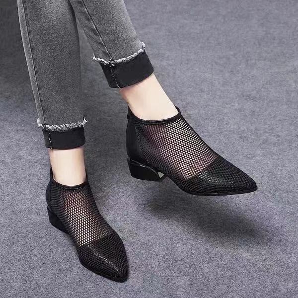 Soft Leather Net Boots - Women's Hollow Out Summer Sandal Boots